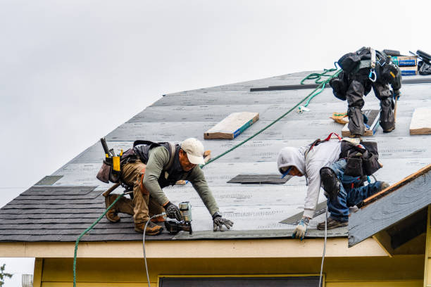 Professional Gutter Installation technician working in Sidney, NY